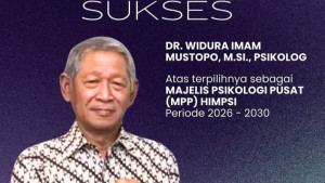 HIMPSI Jaya Ucapkan Selamat atas Terpilihnya Dr. Widura Imam Mustopo M.Si., Psikolog, sebagai Majelis Psikologi Pusat Periode 2026–2030